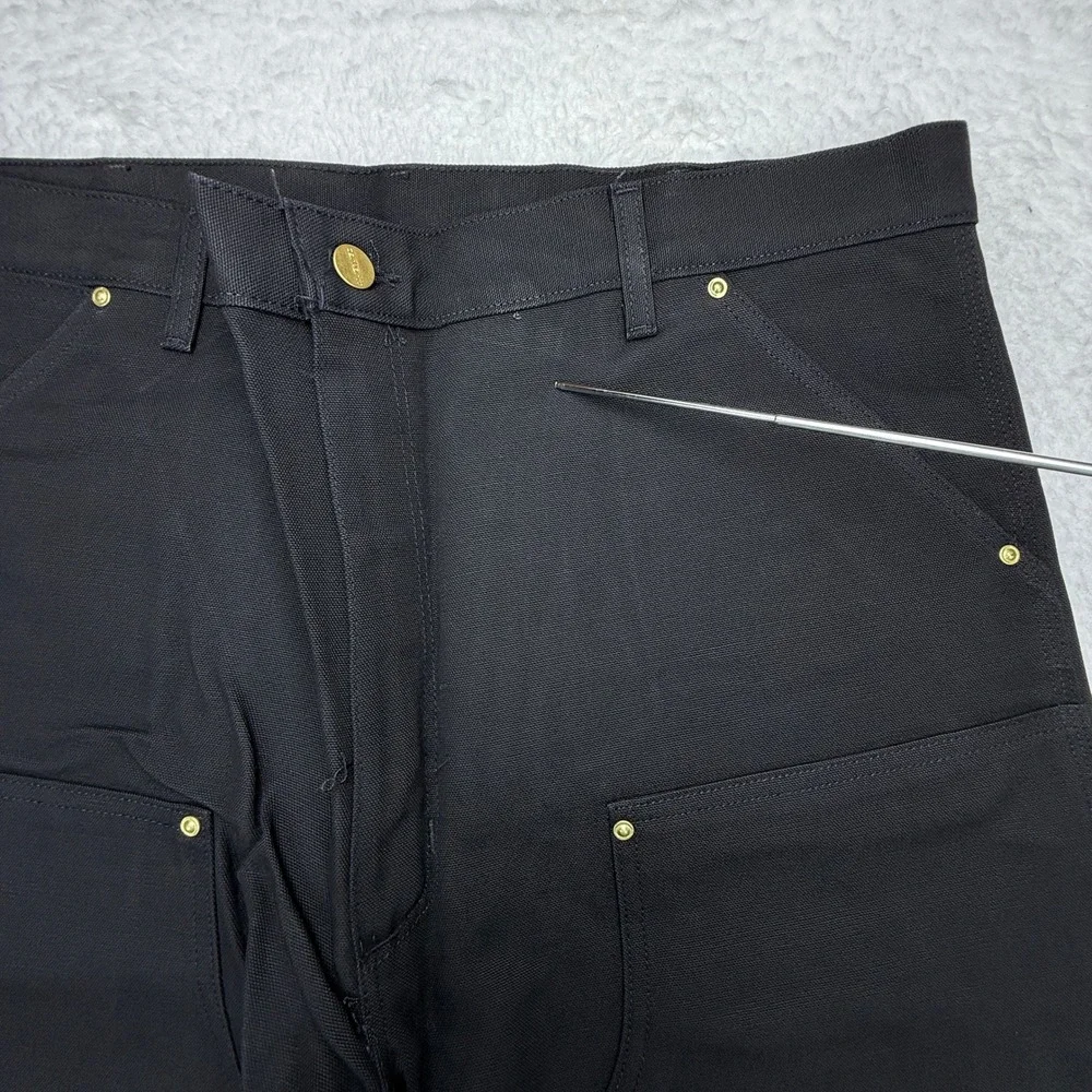 Carhartt B01 BLK Double Front Work Dungaree Pants Black 40x36 USA NWT - Picture 7 of 8